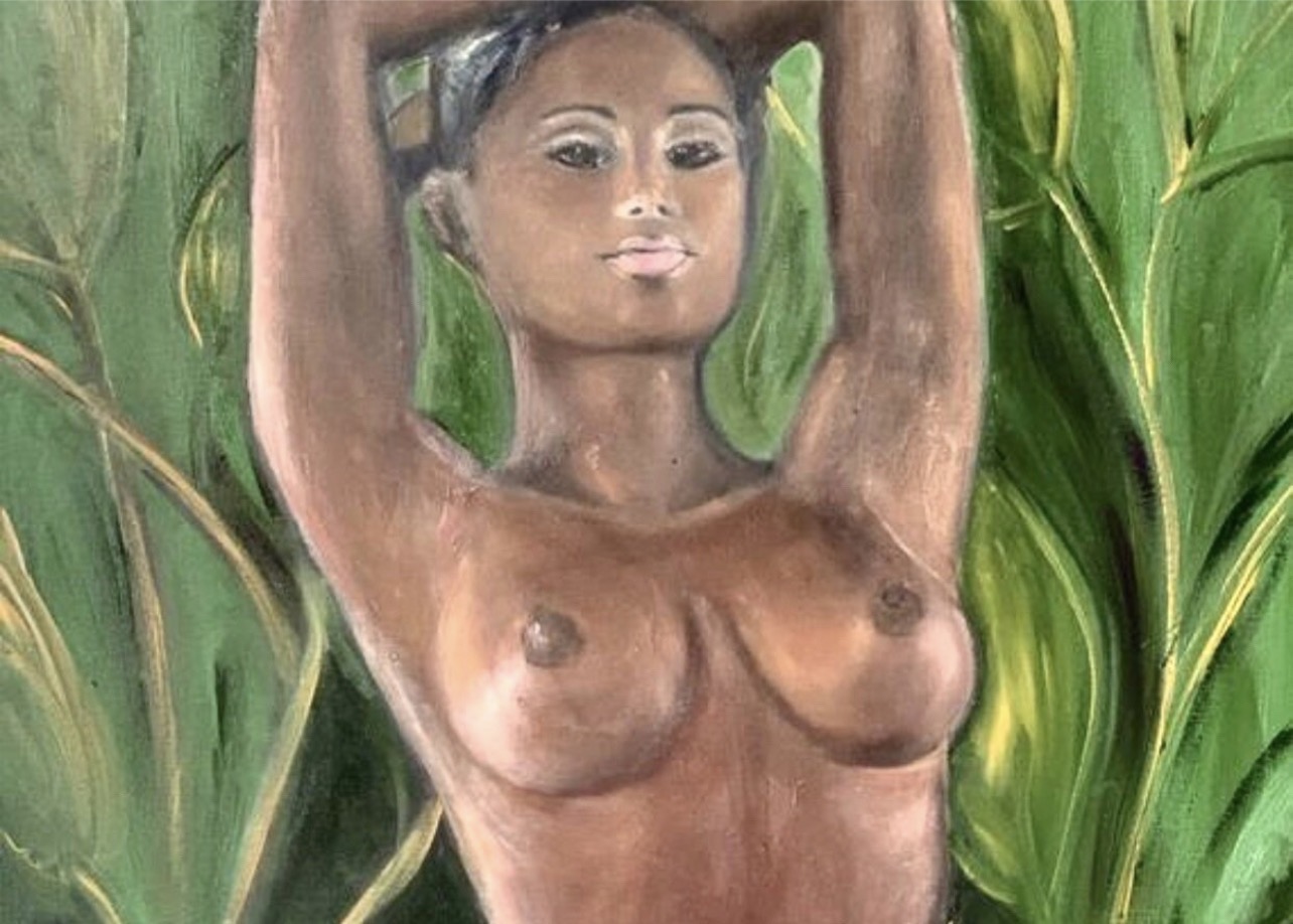 Detail of African Woman. Beauty of Nature painting